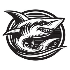 Shark , Shark black and white ,  Shark logo design