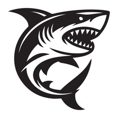 Shark , Shark black and white ,  Shark minimalist illustration design