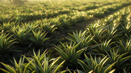 Capture a field of agave plants, the source of a popular natural sweetener