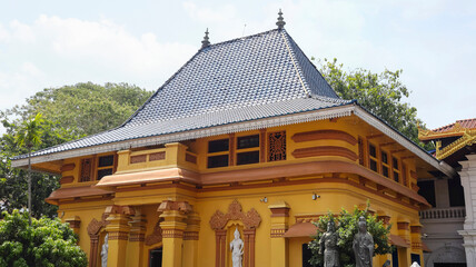 Outside View of Gangaramaya Temple, Colombo, Sri Lanka.