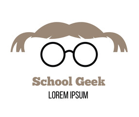 Geek Girl Icon. Funny educated person concept vector
