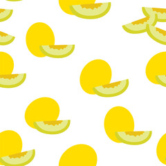 color isolated seamless pattern melon slice in flat shape style in vector. template for backdrop textile wallpaper wrapping background print decor design