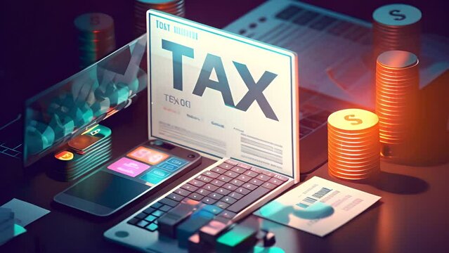 Government taxes and calculation tax return concept , Tax return online for tax payment , Government, state taxes, paperwork, financial research, report 