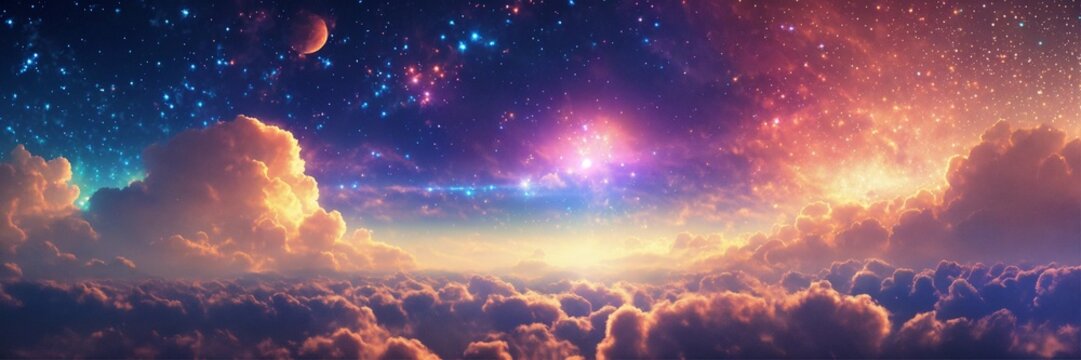 Clouds and clouds with stars in the sky windows 11 sky wallpaper