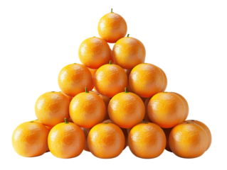 A pyramid of fresh and juicy oranges, ready to be eaten.