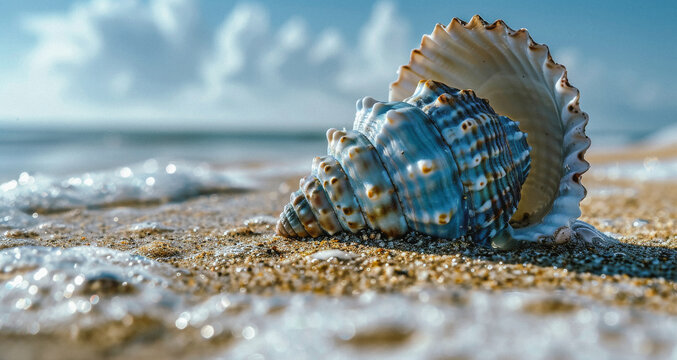 Blue shell on the sand