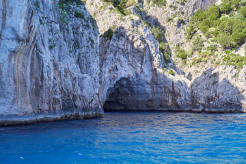 Cave in the coastline of the island of Capri, Campanian Archipelago, Italy
