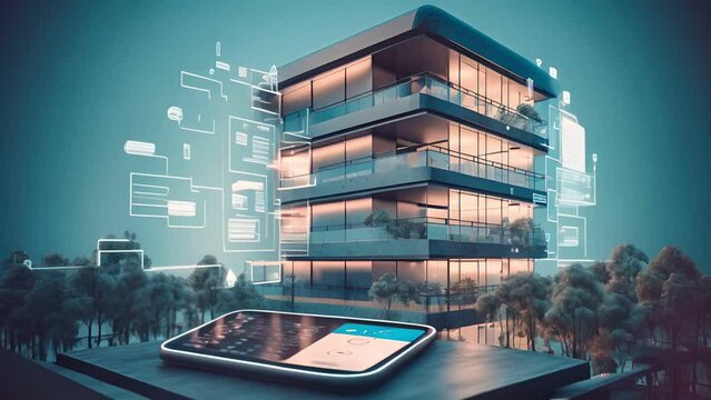 The smart home is isolated background , Modern smart home systems of smart building 