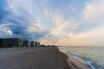 sunset over the beach