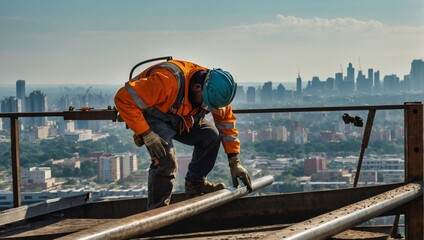 construction worker on a high rise building