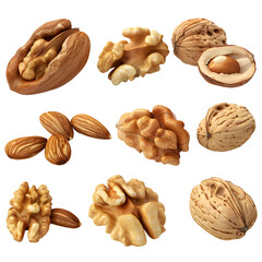 Dry fruit bundle Isolated on transparent background, png