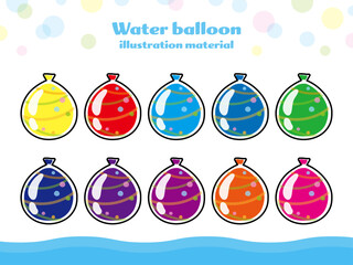 ヨーヨーのベクターイラスト、夏のイラスト素材セット01