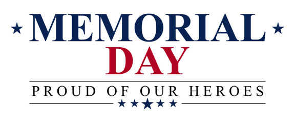 Happy Memorial Day Calligraphy brush text banner with transparent background