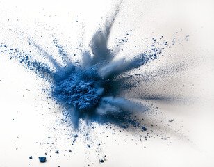 A large blue explosion with swirling energy and particles against a dark background