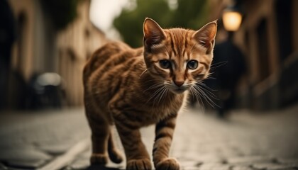 portrait of a cat in street , cat wallpaper