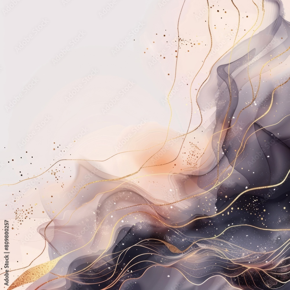 Aufkleber abstract elegant background with flowing gold and black textures