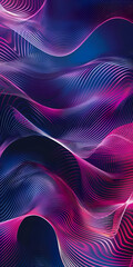 Modern abstract wallpaper with soft flowing lines and geometric patterns in a dramatic blend of rich magenta and deep navy blue