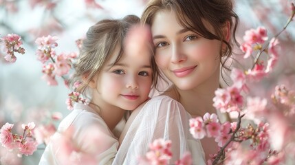 Fototapeta premium Glowing Moments of Motherhood. Generative AI