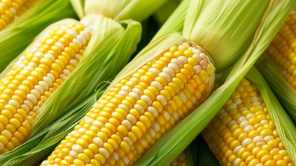 Fresh Corn on the Cob Natural Background.