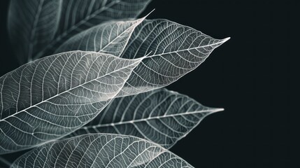 Obraz premium Leaf skeleton illustration. Abstract background rengen amazing fern lines. Nature concept.