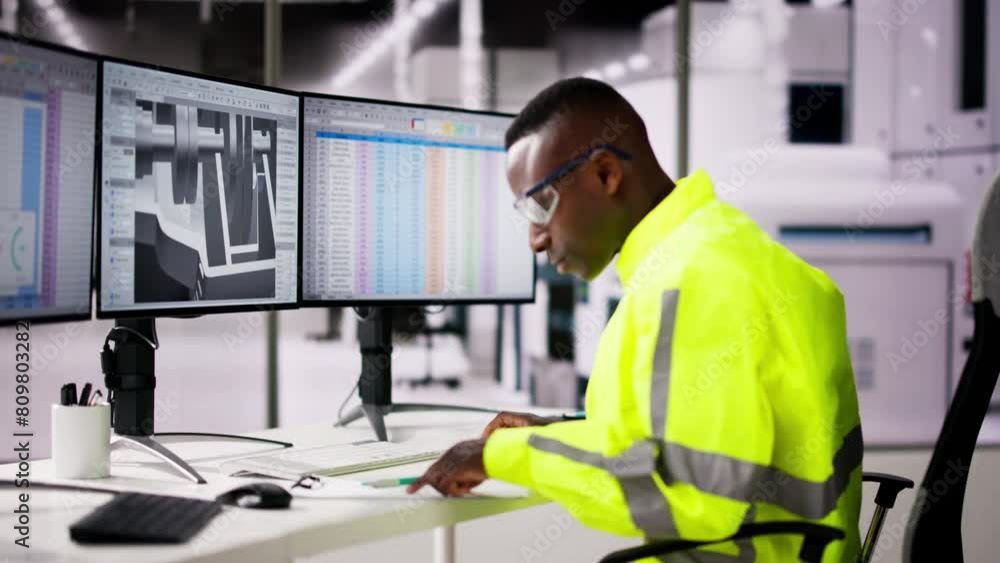 Poster 3d software engineer developing engineering design