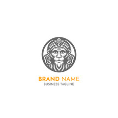 Lord Hanuman Logo with Powerful Expression