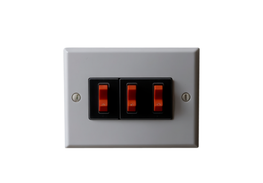 light switch white and red isolated