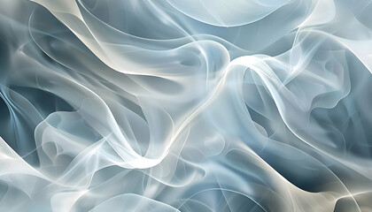 Obraz premium Tranquil abstract background with smooth geometric patterns and flowing lines in a palette of cool grey and ice blue