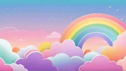 Colorful Rainbow Playground . Pastel Sky Art Suitable for Background