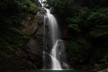 Majestic Waterfall Cascading from Mountain Peak