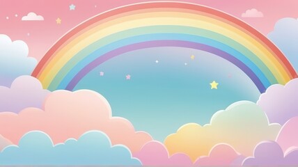 Pastel Rainbow Dreamland . Kawaii Background Suitable for Background