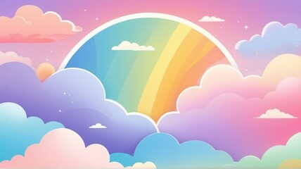 Abstract Rainbow Pastels . Soft Comic Sky Suitable for Background