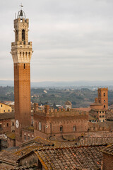 Mangia Tower and Countryside, Siena, Italy