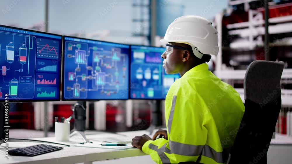 Poster Industrial Data Automation System On Computer
