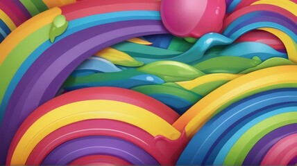 Kawaii Rainbow Delight . Soft Gradient Art Suitable for Background