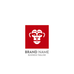 Lord Hanuman Powerful Face Logo Vector