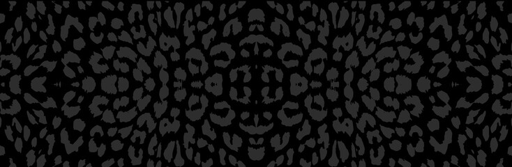 Banner, original cover design. Black background, marbled grunge texture, spots, leopard print. Geometric relief 3D pattern. Creative for modern creativity, design and decor.