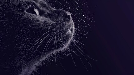 Beautiful cat background in illustration for graphic design background
