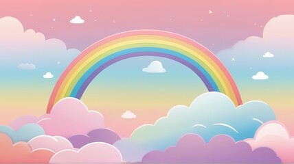 Soft Pastel Comic Sky . Fun Children’s Wallpaper Suitable for Background