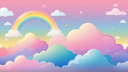 Pastel Rainbow Dream . Abstract Sky Art Suitable for Background