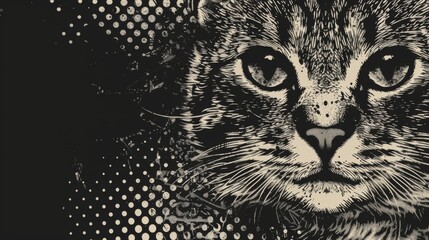 Beautiful cat background in illustration for graphic design background