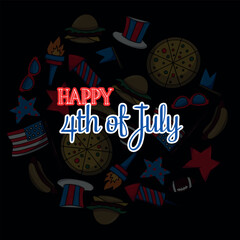 Naklejka premium 4th of July independence day of America. freedom USA banner