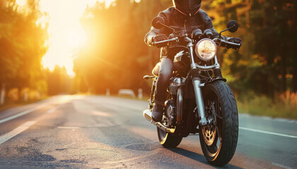 biker on the road