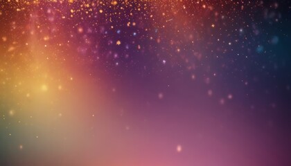 Obraz premium Glittering gradient background with hologram effect and magic lights. Holographic abstract fantasy backdrop with fairy sparkles, gold stars and festive blurs.