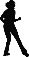 a girl jumping body silhouette vector