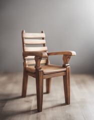 wooden chair, isolated white background, copy space for text
