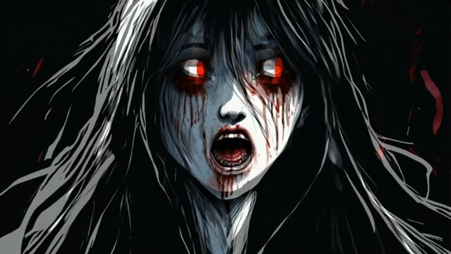 The ghost looks scary bloody scary