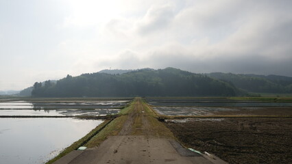 里山の美しい田園風景
