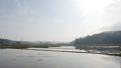 里山の美しい田園風景