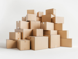 Shipping Logistics: Cardboard Boxes in Warehouse